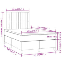 Boxspringbett mit Matratze & LED Dunkelblau 120x190 cm Samt