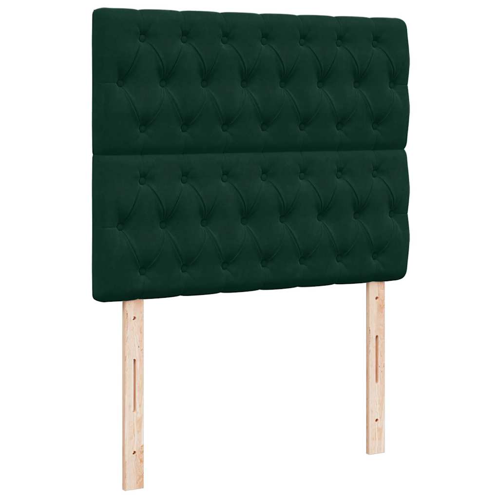 Boxspringbett mit Matratze & LED Dunkelgrün 120x190 cm Samt