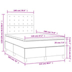 Boxspringbett mit Matratze & LED Hellgrau 120x190 cm Samt