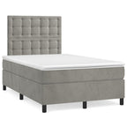 Boxspringbett mit Matratze & LED Hellgrau 120x190 cm Samt