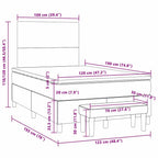 Boxspringbett mit Matratze Hellgrau 120x190 cm Stoff
