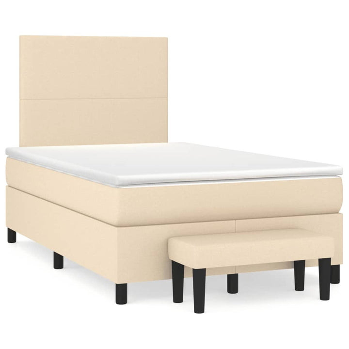 Boxspringbett mit Matratze Creme 120x190 cm Stoff