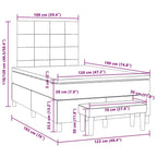 Boxspringbett mit Matratze Hellgrau 120x190 cm Stoff