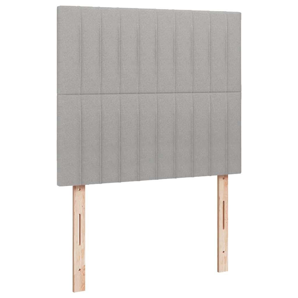 Boxspringbett mit Matratze Hellgrau 120x190 cm Stoff