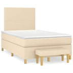 Boxspringbett mit Matratze Creme 120x190 cm Stoff