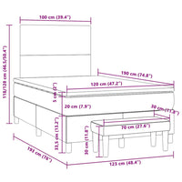 Boxspringbett mit Matratze Blau 120x190 cm Stoff