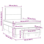 Boxspringbett mit Matratze Schwarz 120x190 cm Stoff