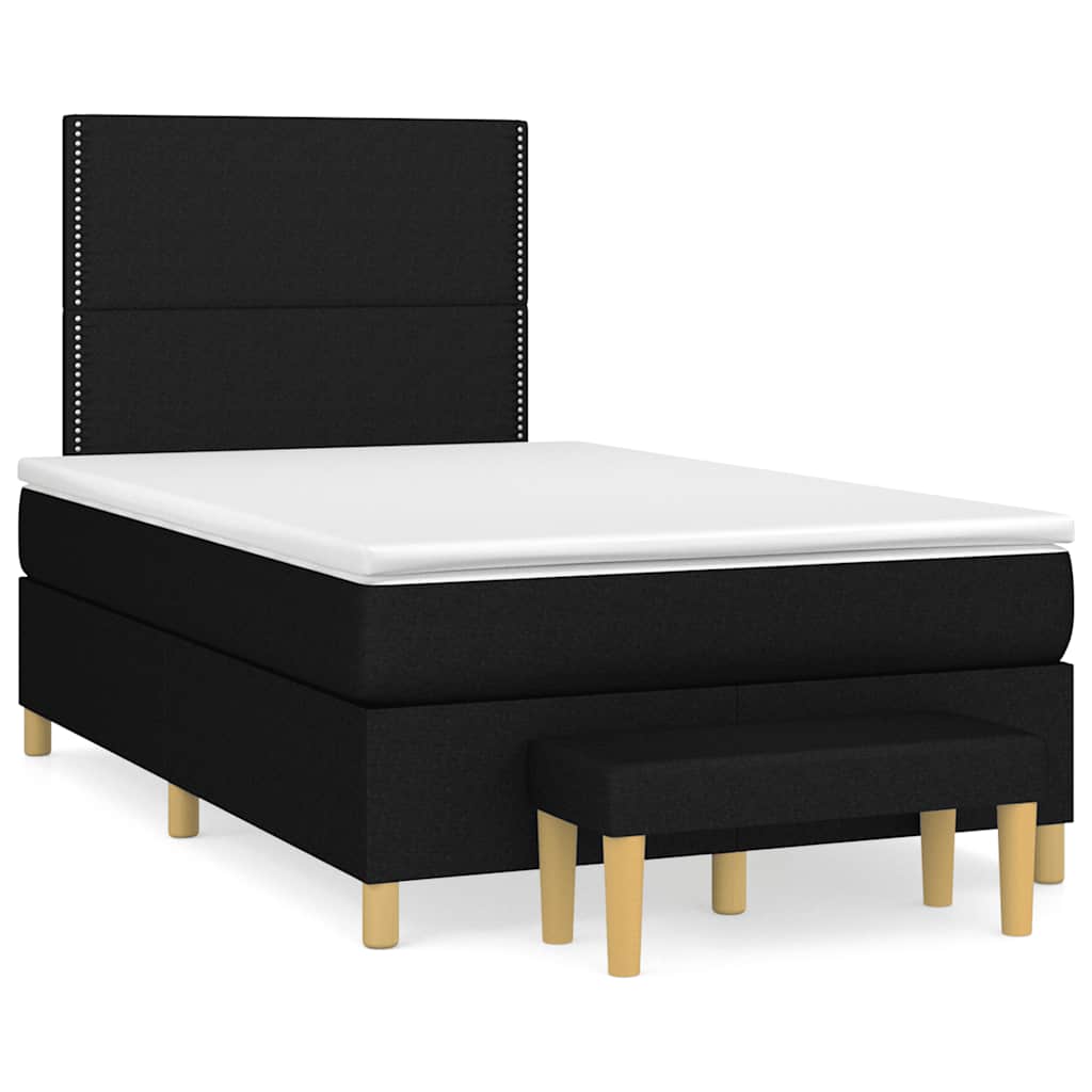 Boxspringbett mit Matratze Schwarz 120x190 cm Stoff