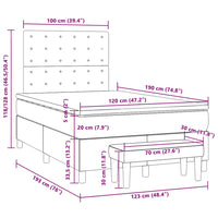 Boxspringbett mit Matratze Blau 120x190 cm Stoff