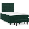 Boxspringbett mit Matratze Dunkelgrün 120x190 cm Samt