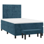 Boxspringbett mit Matratze Dunkelblau 120x190 cm Samt