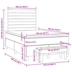 Boxspringbett mit Matratze Hellgrau 120x190 cm Samt