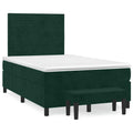 Boxspringbett mit Matratze Dunkelgrün 120x190 cm Samt
