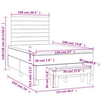 Boxspringbett mit Matratze Dunkelblau 120x190 cm Samt