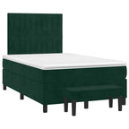 Boxspringbett mit Matratze Dunkelgrün 120x190 cm Samt