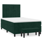 Boxspringbett mit Matratze Dunkelgrün 120x190 cm Samt