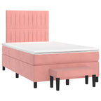 Boxspringbett mit Matratze Rosa 120x190 cm Samt