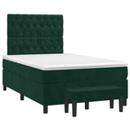 Boxspringbett mit Matratze Dunkelgrün 120x190 cm Samt