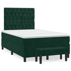 Boxspringbett mit Matratze Dunkelgrün 120x190 cm Samt