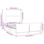 Bettgestell ohne Matratze Dunkelgrau 120x190 cm Stoff