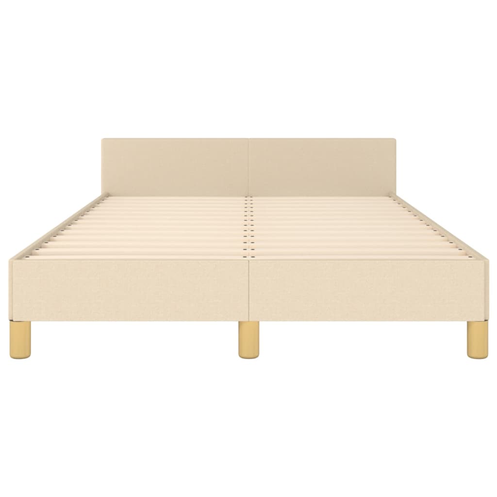 Bettgestell ohne Matratze Creme 120x190 cm Stoff