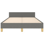 Bettgestell ohne Matratze Dunkelgrau 120x190 cm Stoff