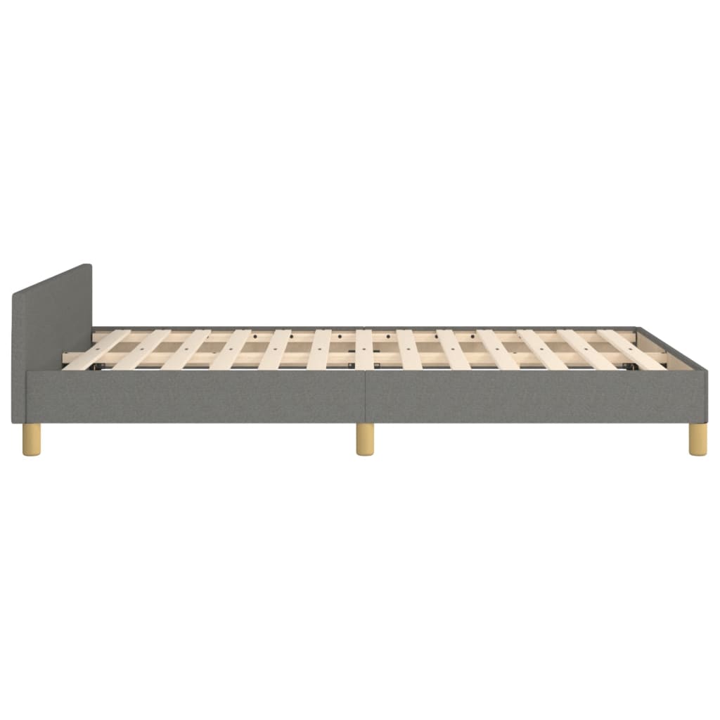 Bettgestell ohne Matratze Dunkelgrau 120x190 cm Stoff