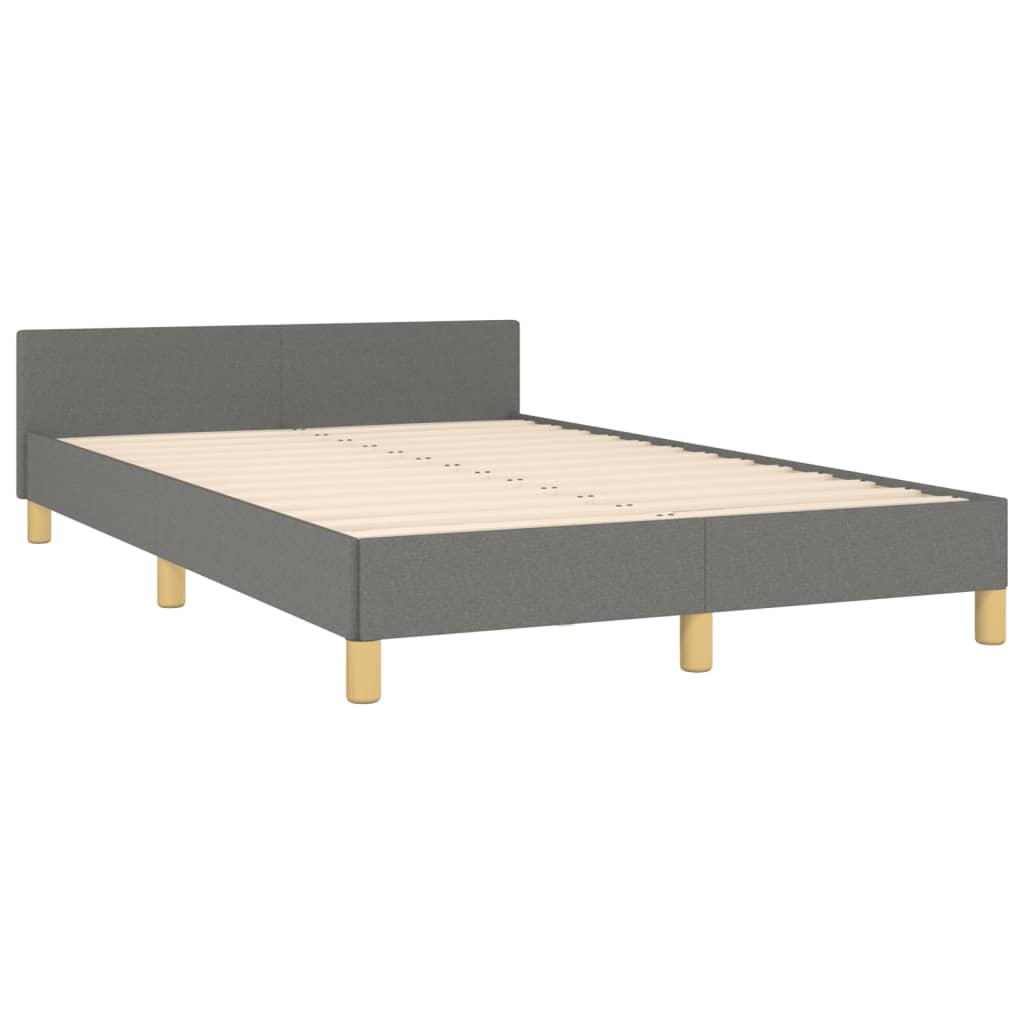 Bettgestell ohne Matratze Dunkelgrau 120x190 cm Stoff