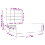Bettgestell ohne Matratze Dunkelgrau 120x190 cm Stoff