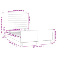 Bettgestell ohne Matratze Blau 120x190 cm Stoff