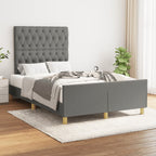 Bettgestell ohne Matratze Dunkelgrau 120x190 cm Stoff