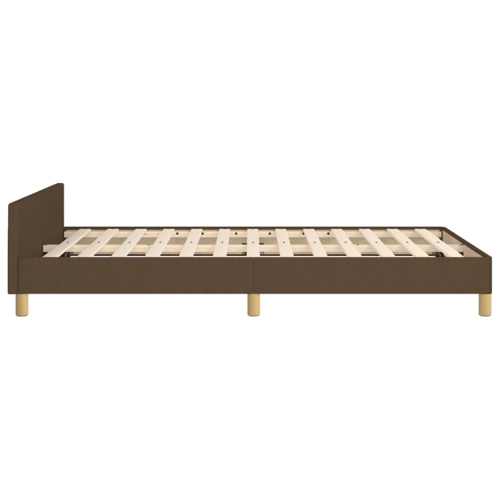 Bettgestell ohne Matratze Dunkelbraun 120x190 cm Stoff