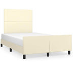Bettgestell ohne Matratze Creme 120x190 cm Kunstleder