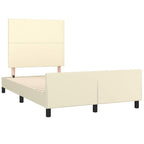 Bettgestell ohne Matratze Creme 120x190 cm Kunstleder