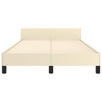 Bettgestell ohne Matratze Creme 120x190 cm Kunstleder