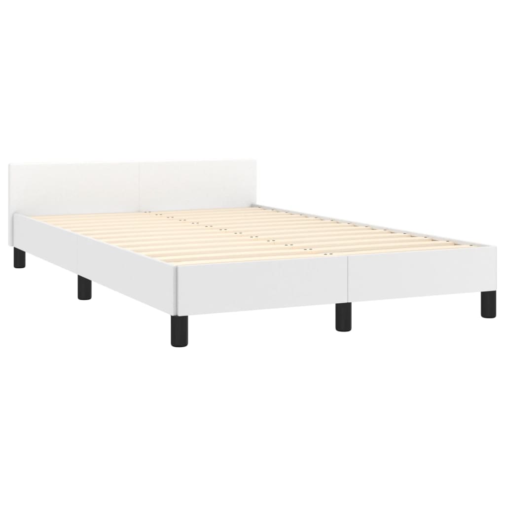 Bettgestell ohne Matratze Weiß 120x190 cm Kunstleder