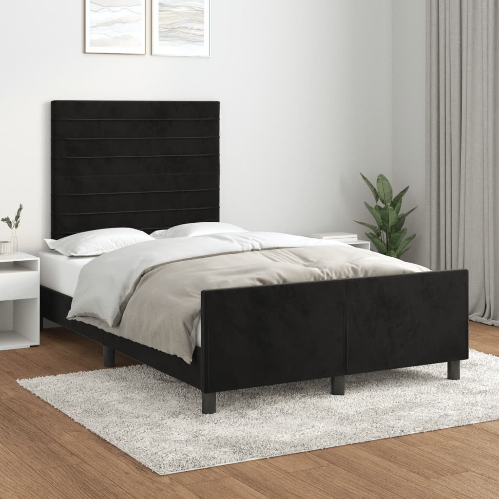 Bettgestell ohne Matratze Schwarz 120x190 cm Samt