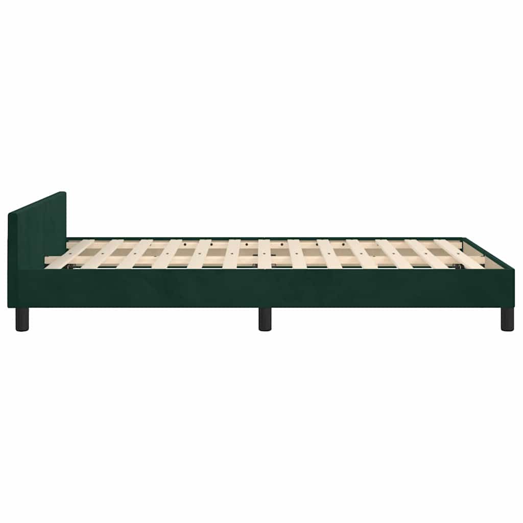 Bettgestell ohne Matratze Dunkelgrün 120x190 cm Samt