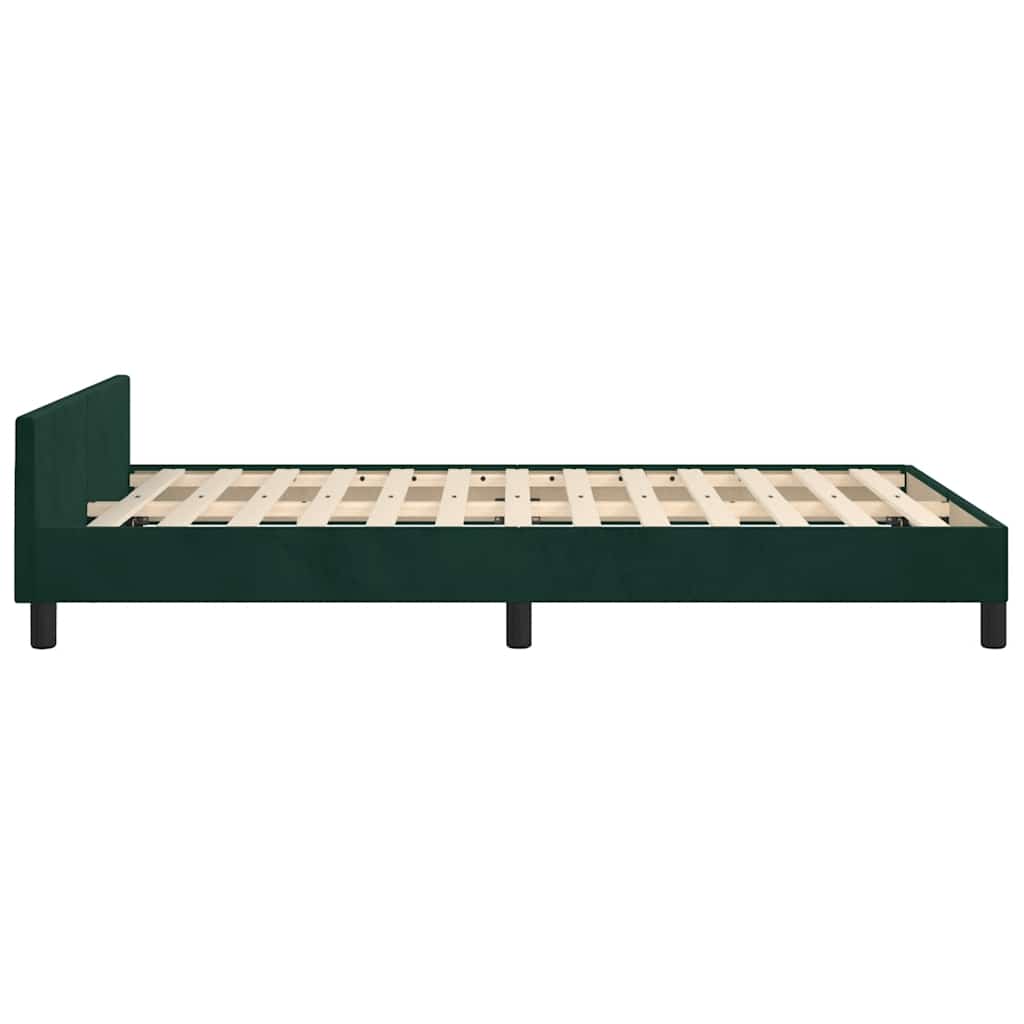 Bettgestell ohne Matratze Dunkelgrün 120x190 cm Samt