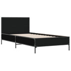Bettgestell Schwarz 90x200 cm Holzwerkstoff und Metall