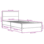 Bettgestell Schwarz 100x200 cm Holzwerkstoff und Metall