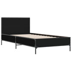 Bettgestell Schwarz 90x190 cm Holzwerkstoff und Metall