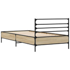 Bettgestell Sonoma-Eiche 100x200 cm Holzwerkstoff und Metall