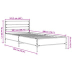 Bettgestell Sonoma-Eiche 100x200 cm Holzwerkstoff und Metall