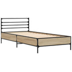 Bettgestell Sonoma-Eiche 75x190 cm Holzwerkstoff und Metall