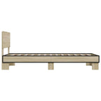 Bettgestell Sonoma-Eiche 75x190 cm Holzwerkstoff und Metall