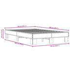 Bettgestell Schwarz 140x200 cm Holzwerkstoff und Metall