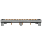 Bettgestell Grau Sonoma 140x200 cm Holzwerkstoff und Metall