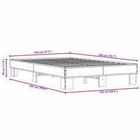 Bettgestell Grau Sonoma 120x200 cm Holzwerkstoff und Metall