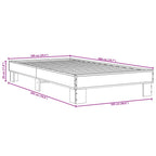 Bettgestell Räuchereiche 100x200 cm Holzwerkstoff und Metall